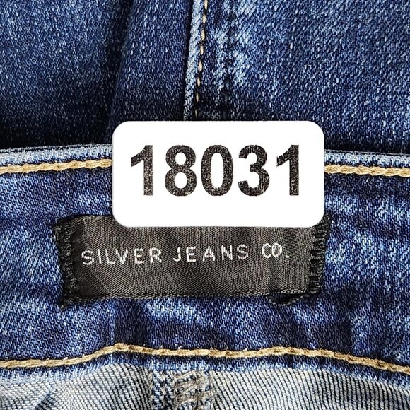 Silver Jeans Womens 32 Blue Mid Rise Boyfriend Dark Wash Stretch Casual Denim - Picture 9 of 12